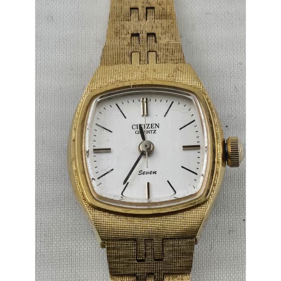 Citizen Seven Ladies Gold Plated Quartz Cocktail Watch New Battery Runs - Picture 1 of 8